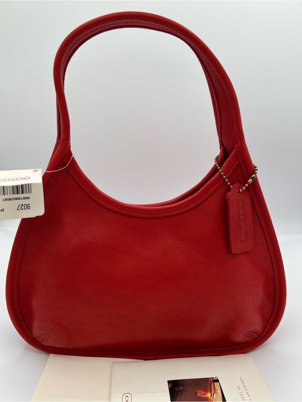 NWT vintage coach ergo mini satchel 9027 bright red leather shoulder bag purse